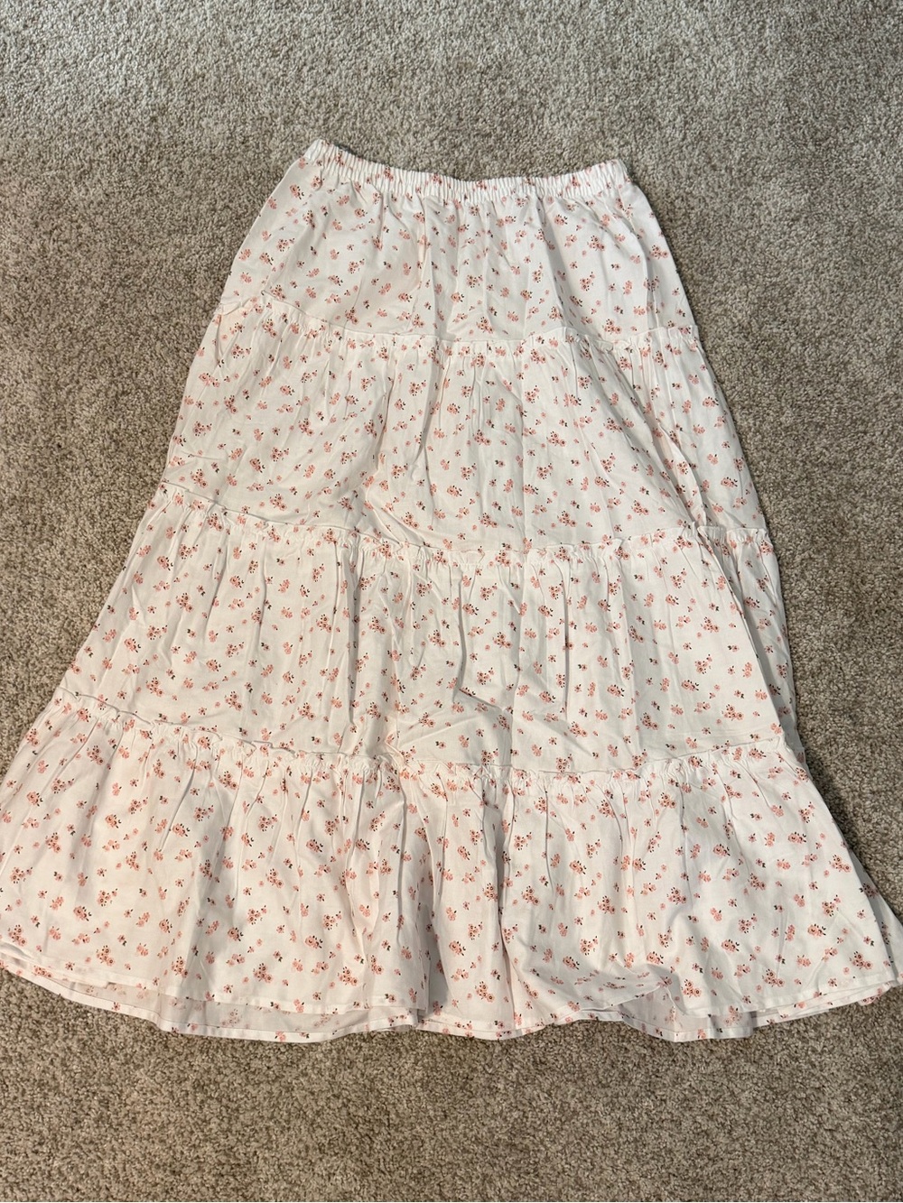 Sunday best pink and white floral maxi skirt